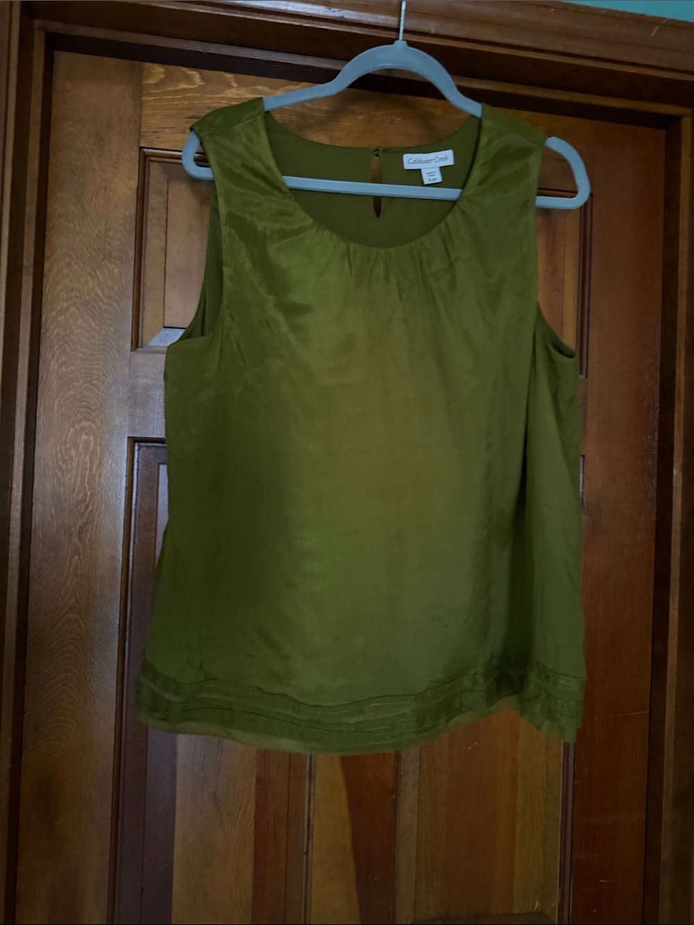 Coldwater Creek Olive Scoop Neck Sleeveless Top